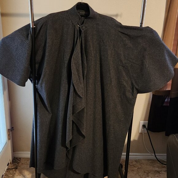 Dark Grey Wool Cape - Picture 5 of 6